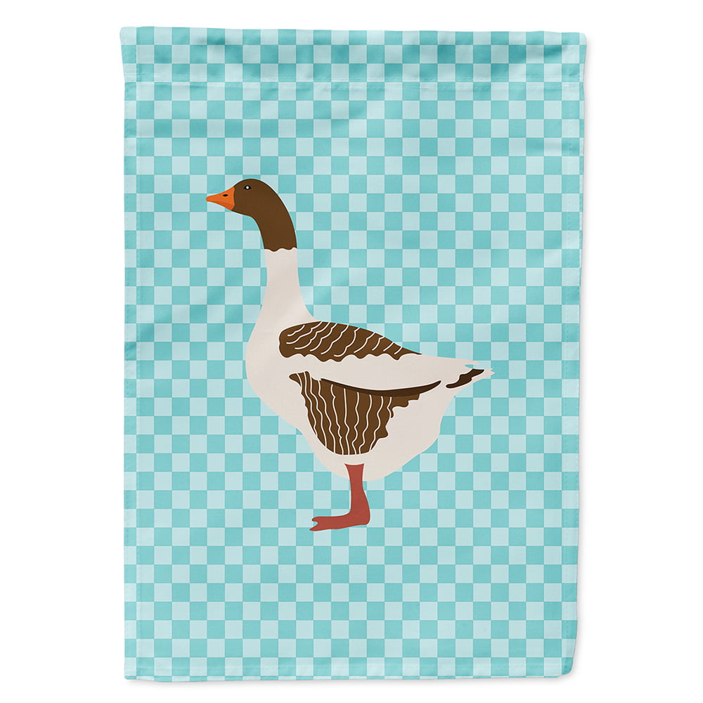 Pomeranian Rogener Goose Blue Check Flag Garden Size