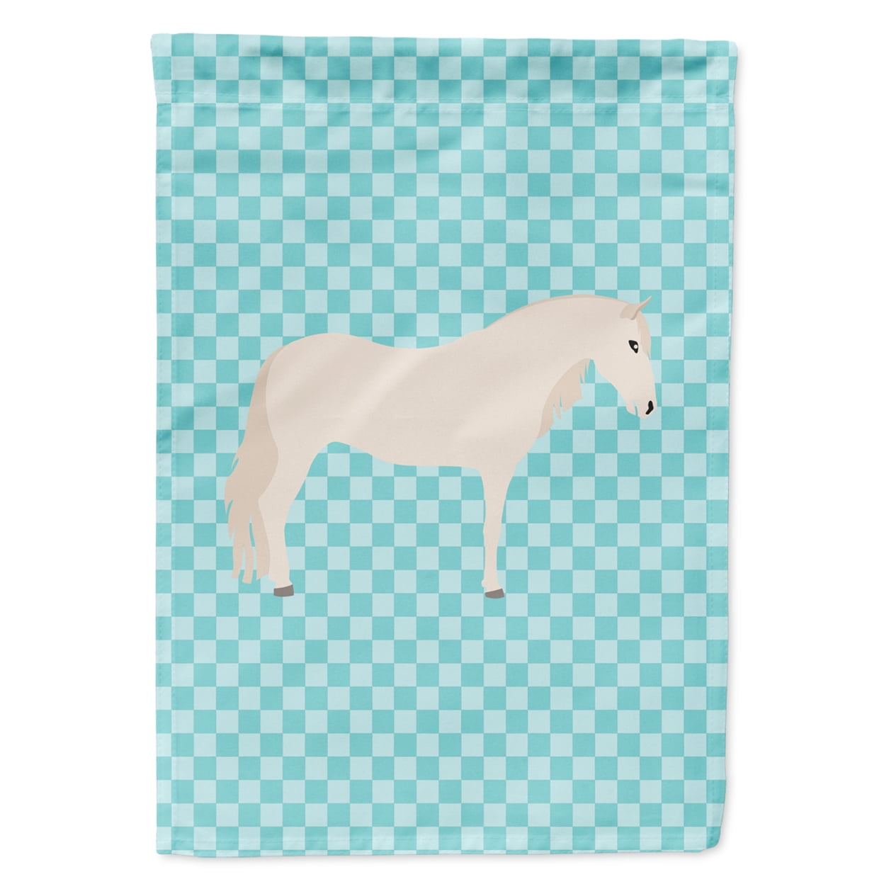 Paso Fino Horse Blue Check Flag Garden Size
