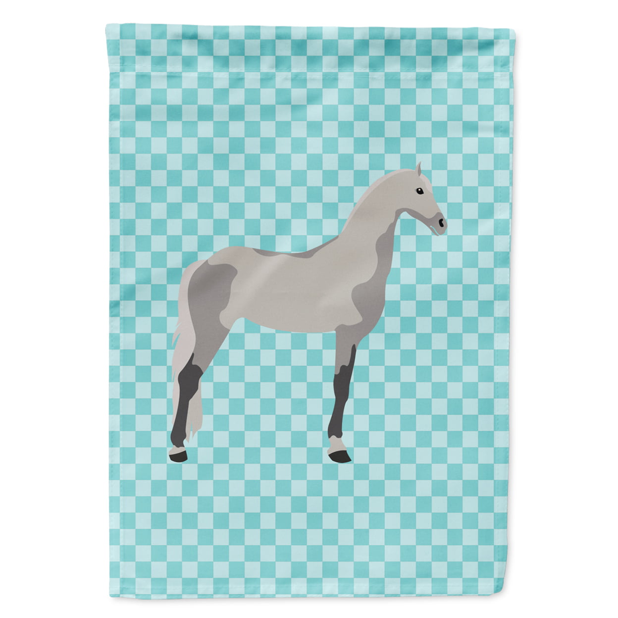 Orlov Trotter Horse Blue Check Flag Garden Size
