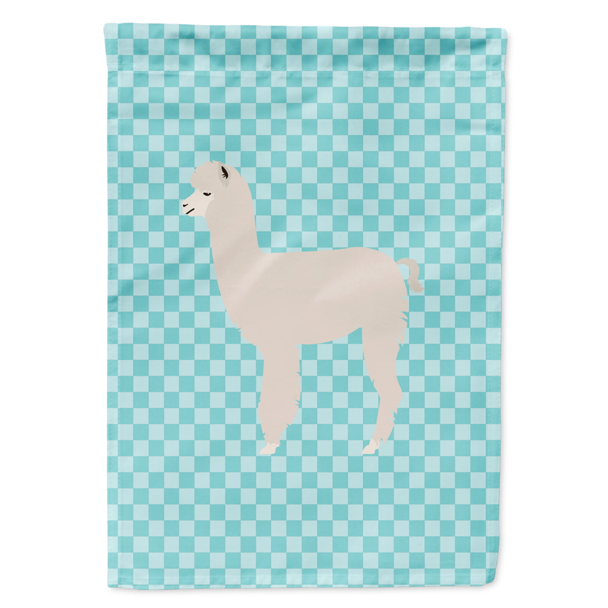 Alpaca Blue Check Flag Garden Size