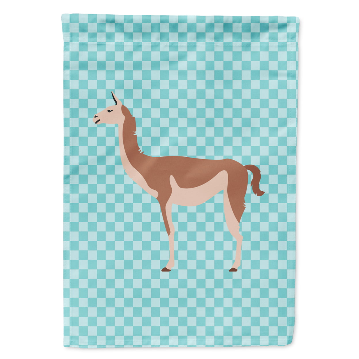 Guanaco Blue Check Flag Garden Size