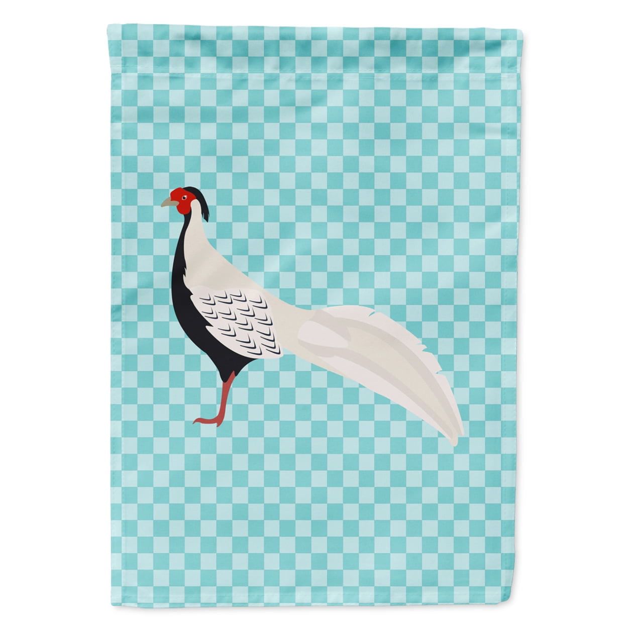 BB8103GF Silver Pheasant Blue Check Flag Garden Size