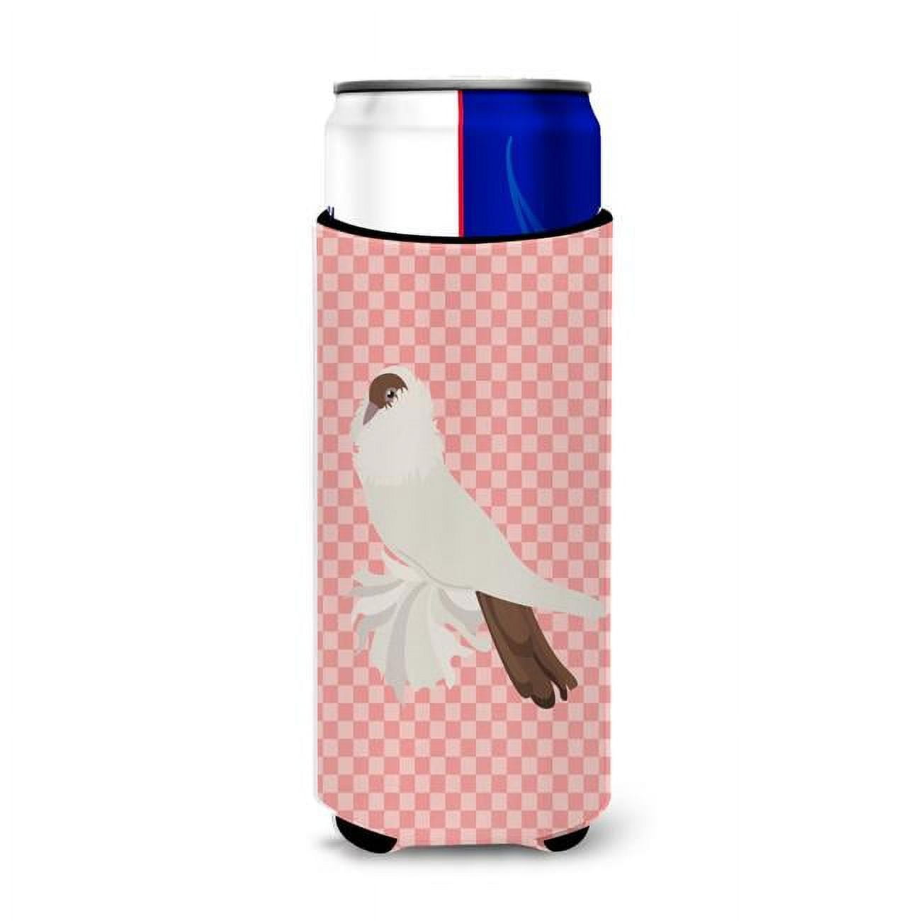 German Helmet Pigeon Pink Check Michelob Ultra Hugger for Slim Cans - Pink Check