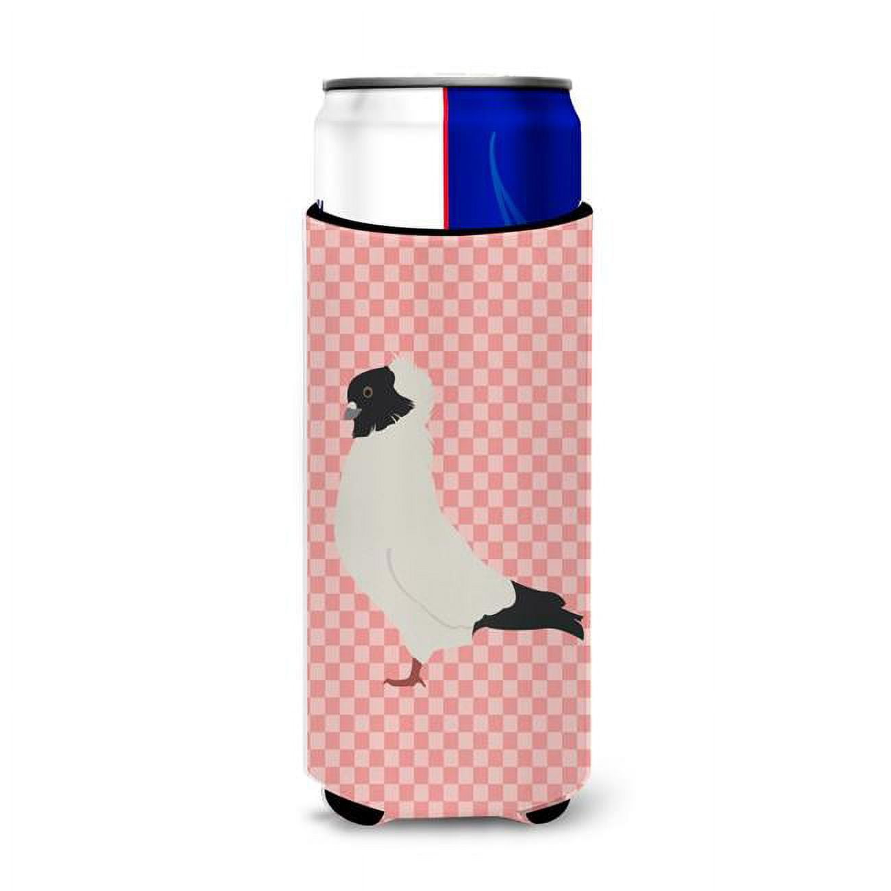 Nun Pigeon Pink Check Michelob Ultra Hugger for Slim Cans - Pink Check