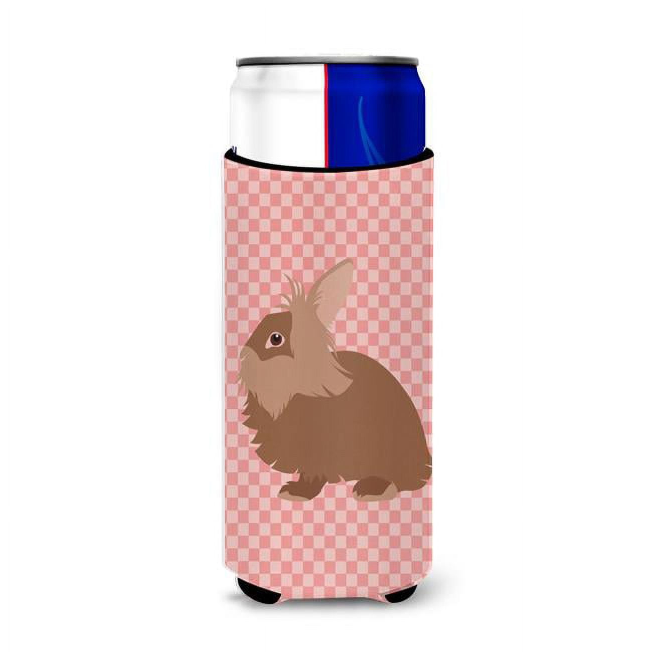 Lionhead Rabbit Pink Check Michelob Ultra Hugger for Slim Cans - Pink Check