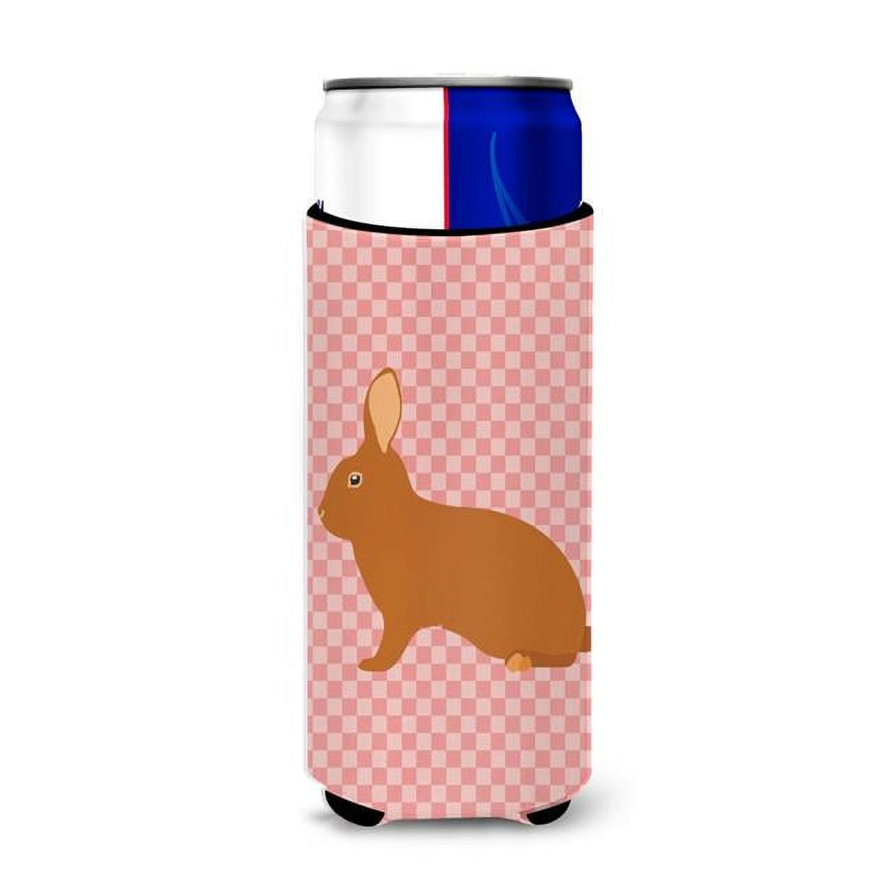 Rex Rabbit Pink Check Michelob Ultra Hugger for Slim Cans - Pink Check