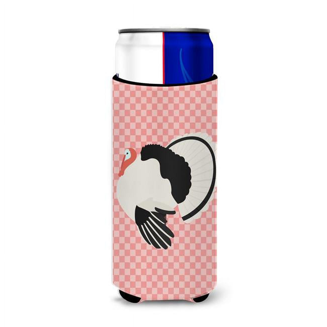Royal Palm Turkey Pink Check Michelob Ultra Hugger for Slim Cans - Pink Check