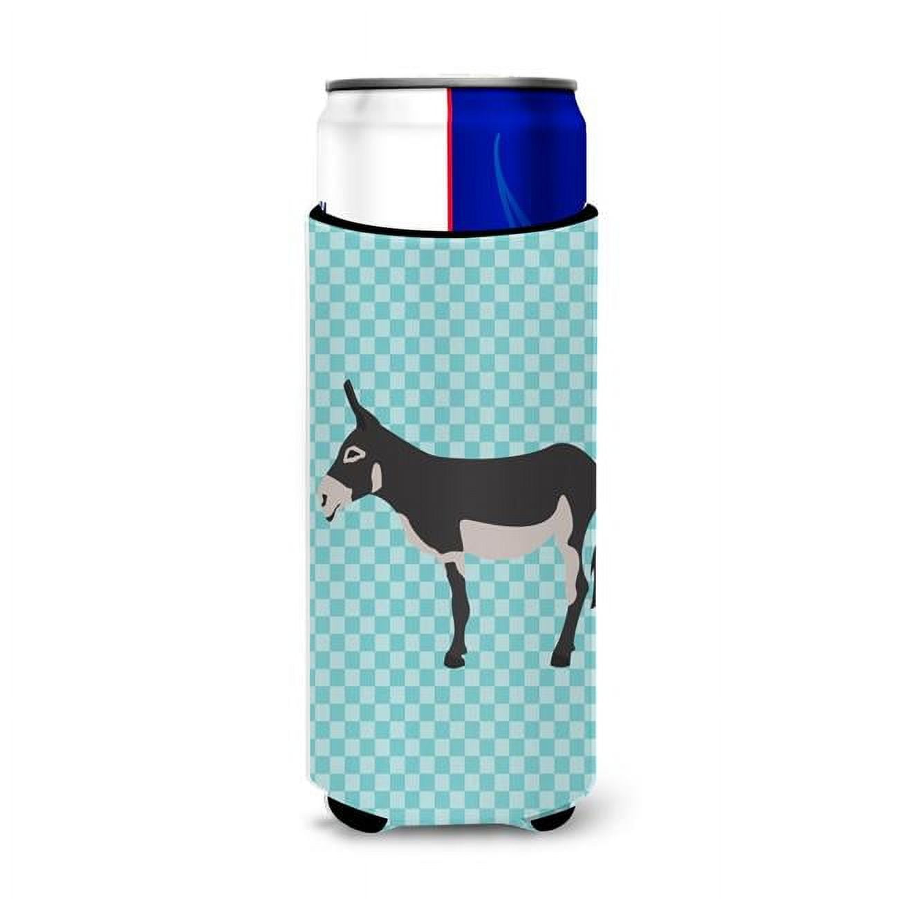 American Mammoth Jack Donkey Blue Check Michelob Ultra Hugger for Slim Cans