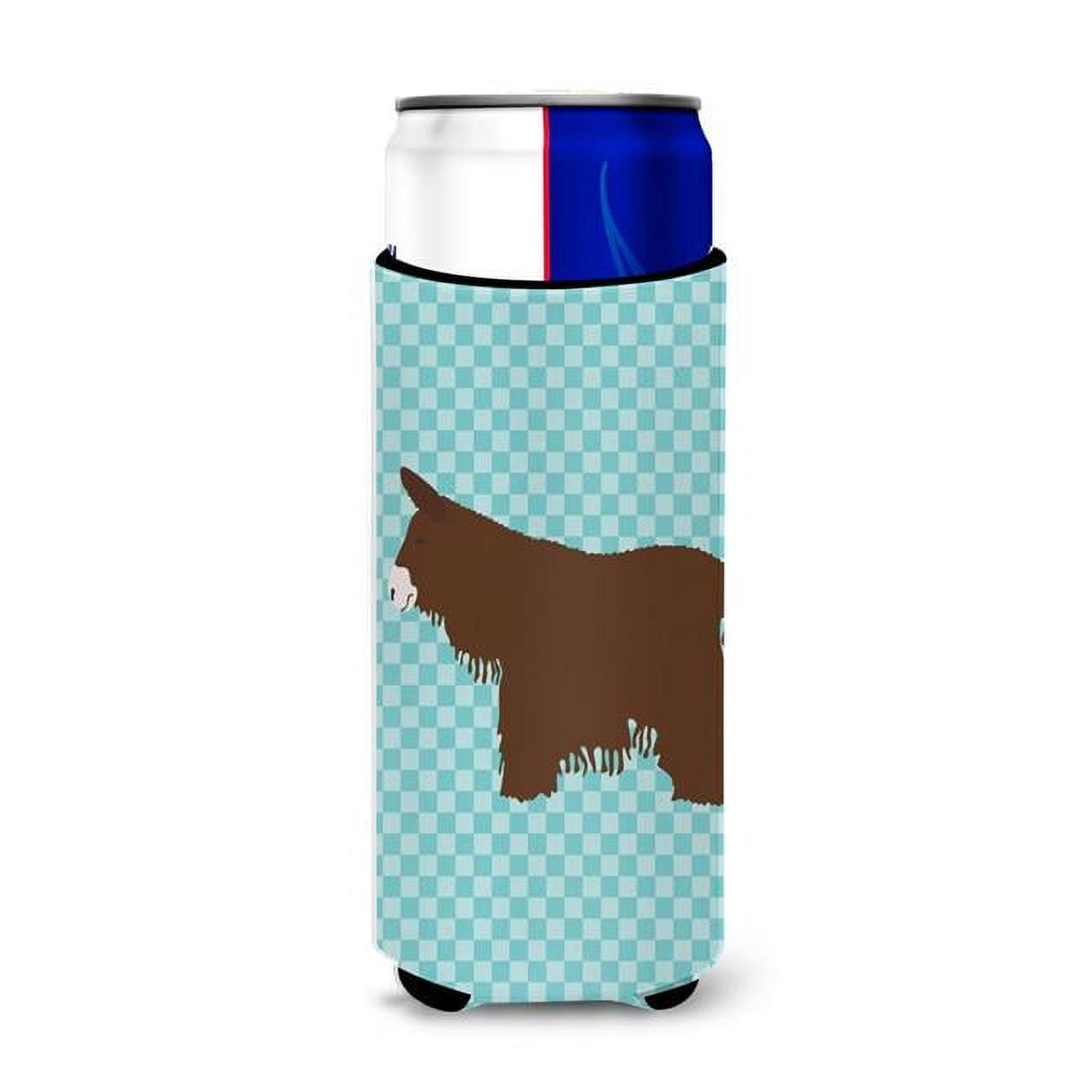 Poitou Poiteuin Donkey Blue Check Michelob Ultra Hugger for Slim Cans - Blue Check