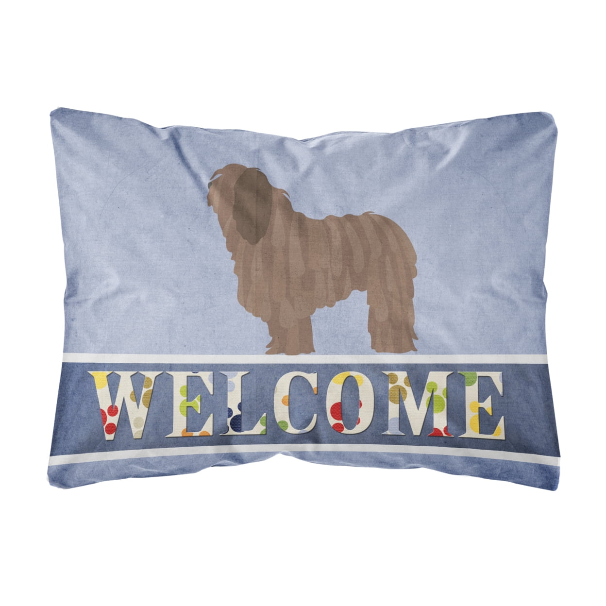 Bergamasco Shepherd Welcome Canvas Fabric Decorative Pillow