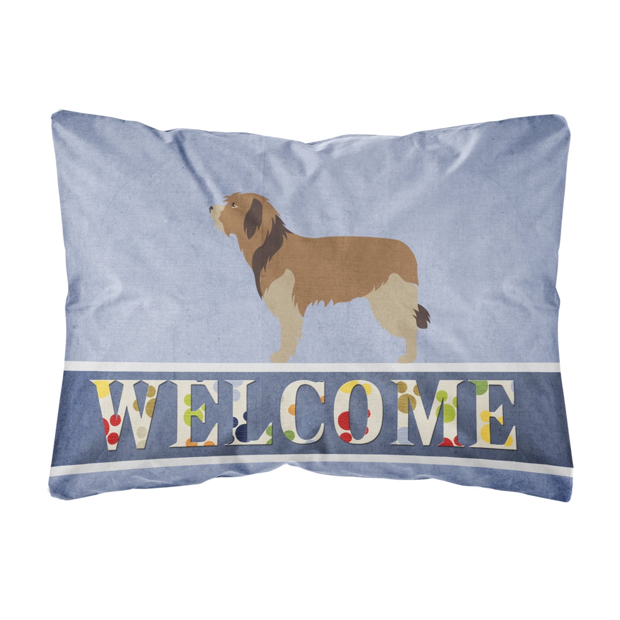 Catalan Sheepdog Welcome Canvas Fabric Decorative Pillow