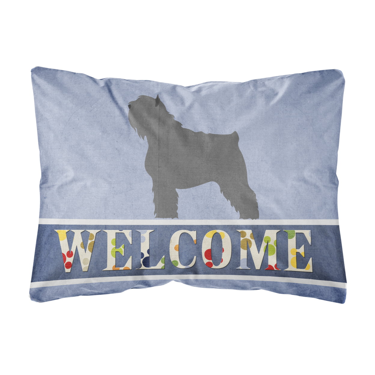 Bouvier Des Flandres Welcome Canvas Fabric Decorative Pillow