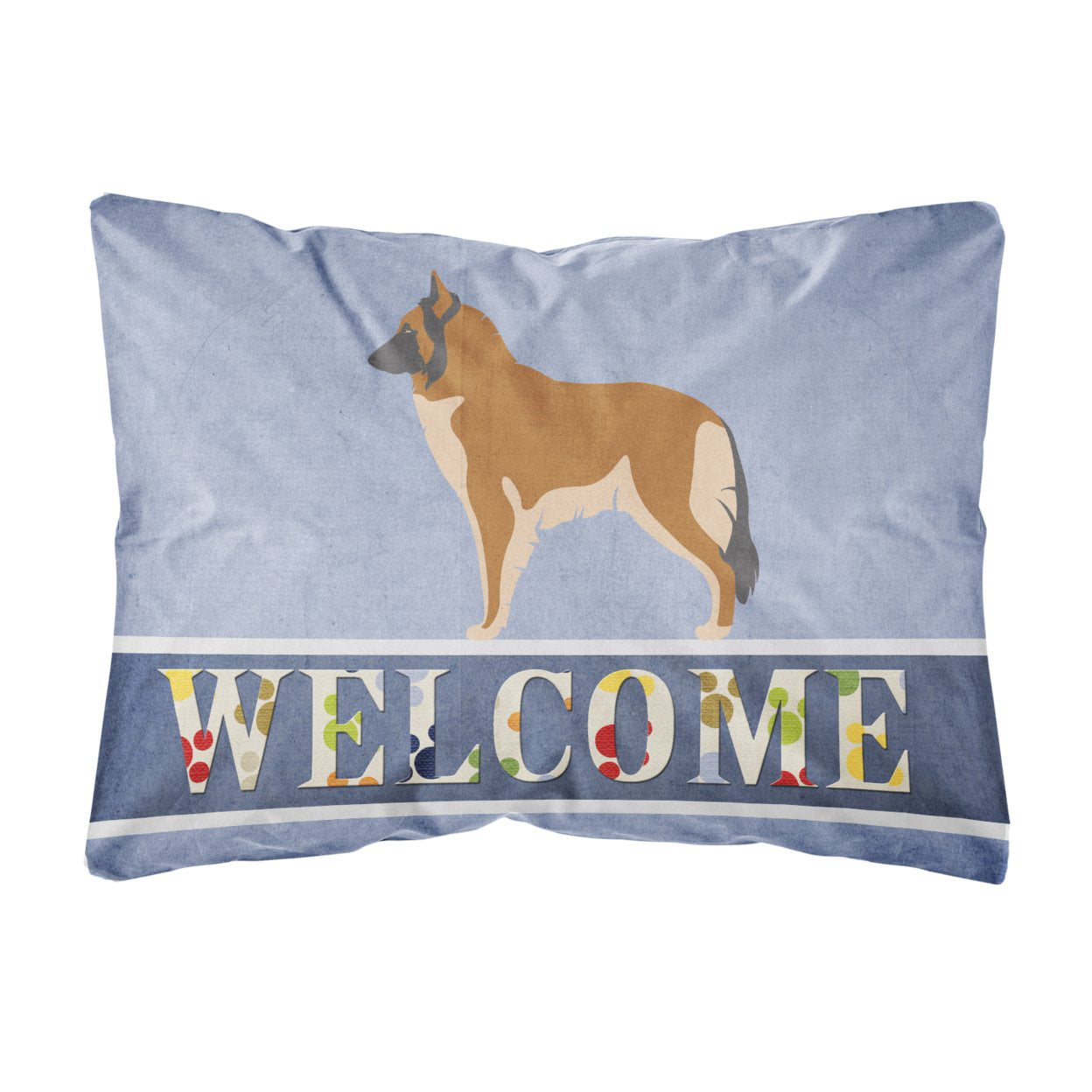 Picture of Carolines Treasures BB8303PW1216 Belgian Tervuren Welcome Canvas Fabric Decorative Pillow