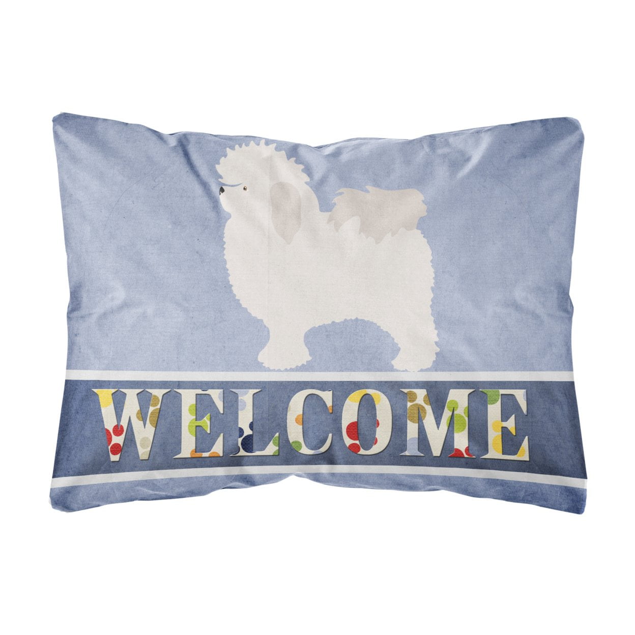 BB8309PW1216 Bolognese Welcome Canvas Fabric Decorative Pillow