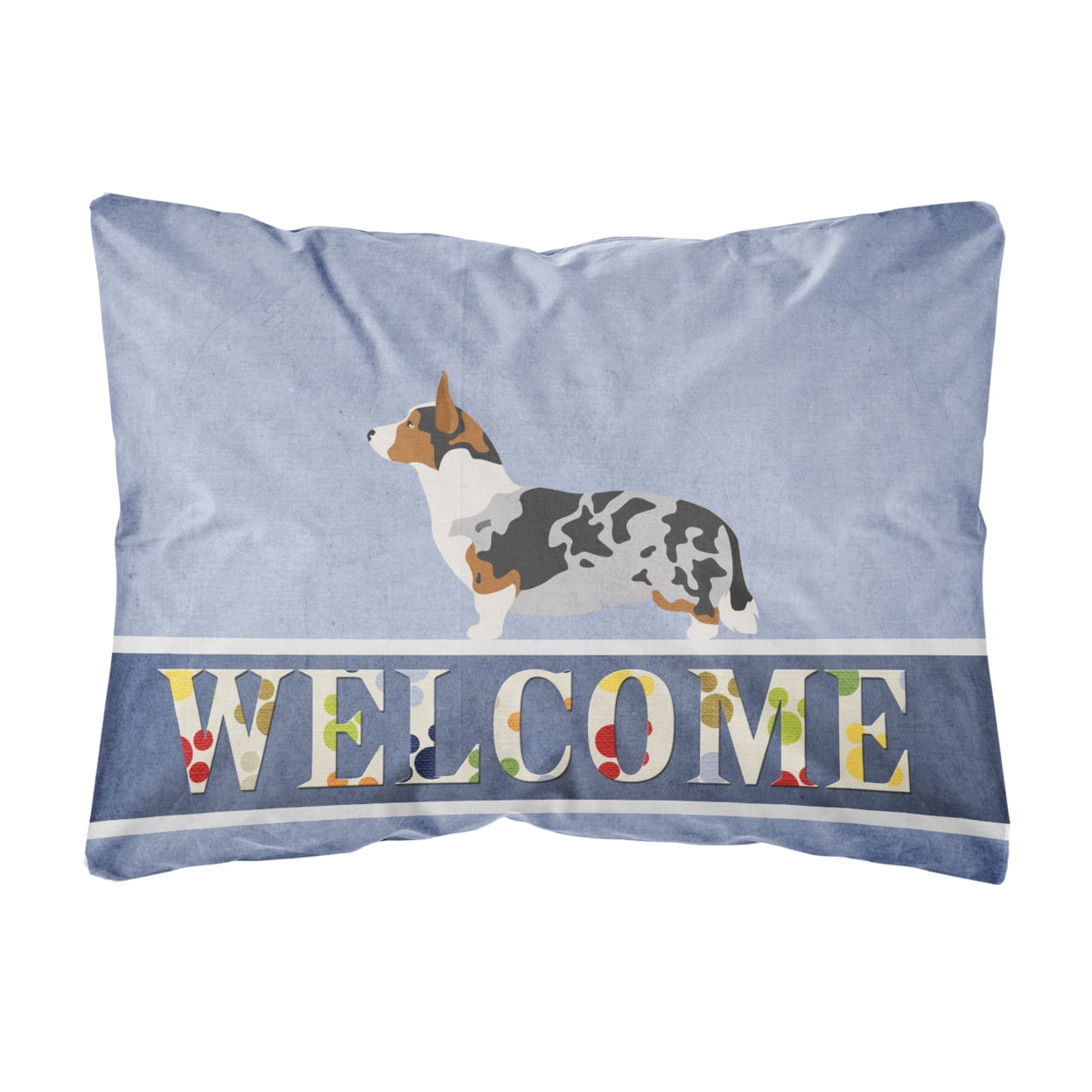 Welsh Corgi Cardigan Welcome Canvas Fabric Decorative Pillow