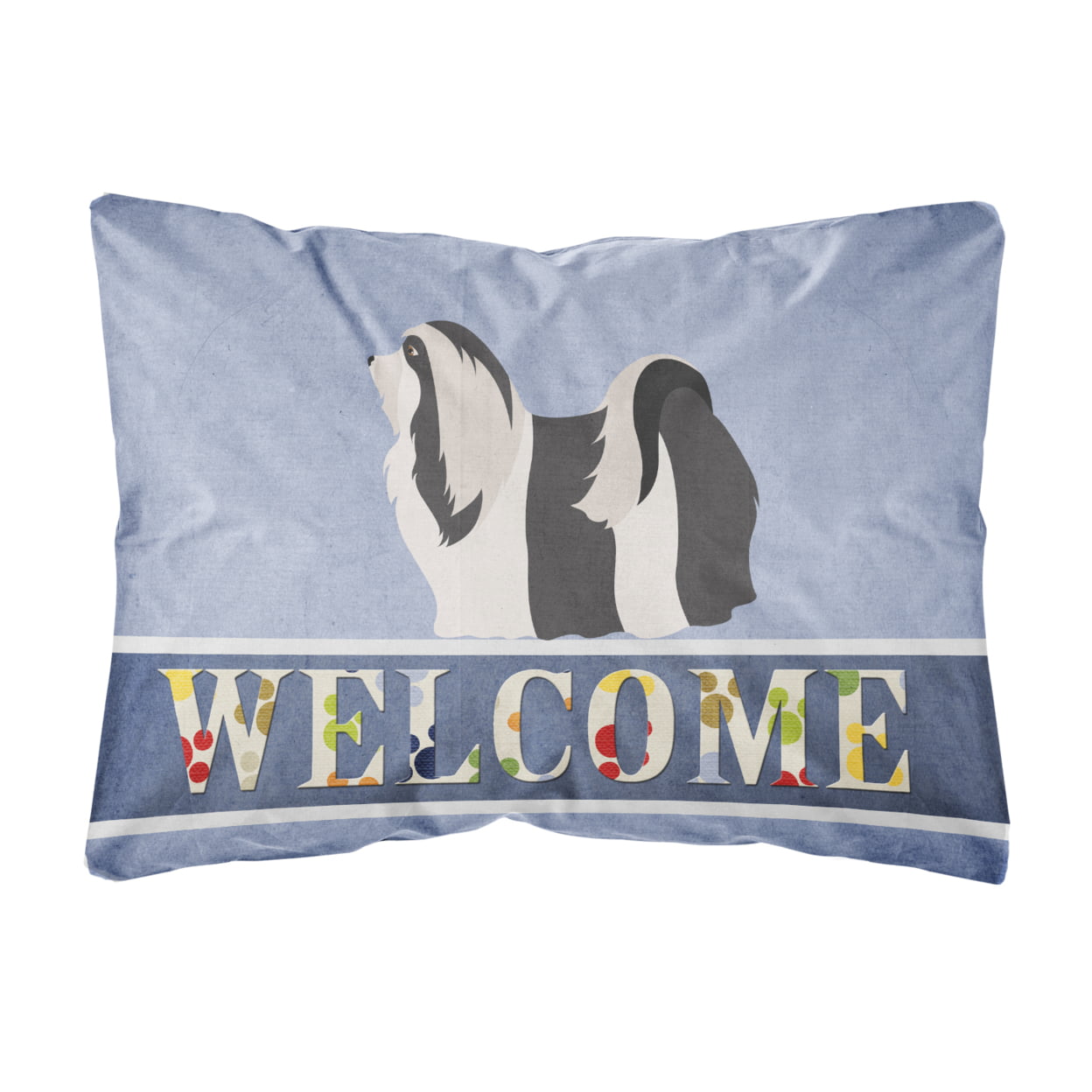 BB8314PW1216 Havanese Welcome Canvas Fabric Decorative Pillow
