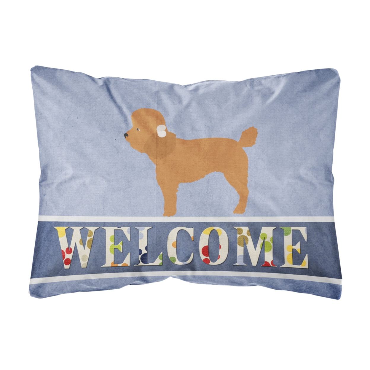 BB8316PW1216 Toy Poodle Welcome Canvas Fabric Decorative Pillow