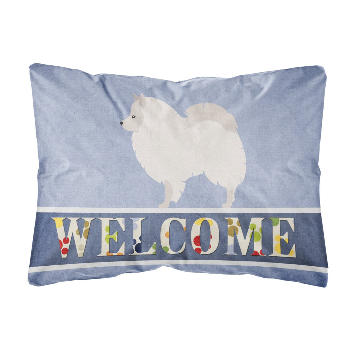 BB8317PW1216 German Spitz Welcome Canvas Fabric Decorative Pillow