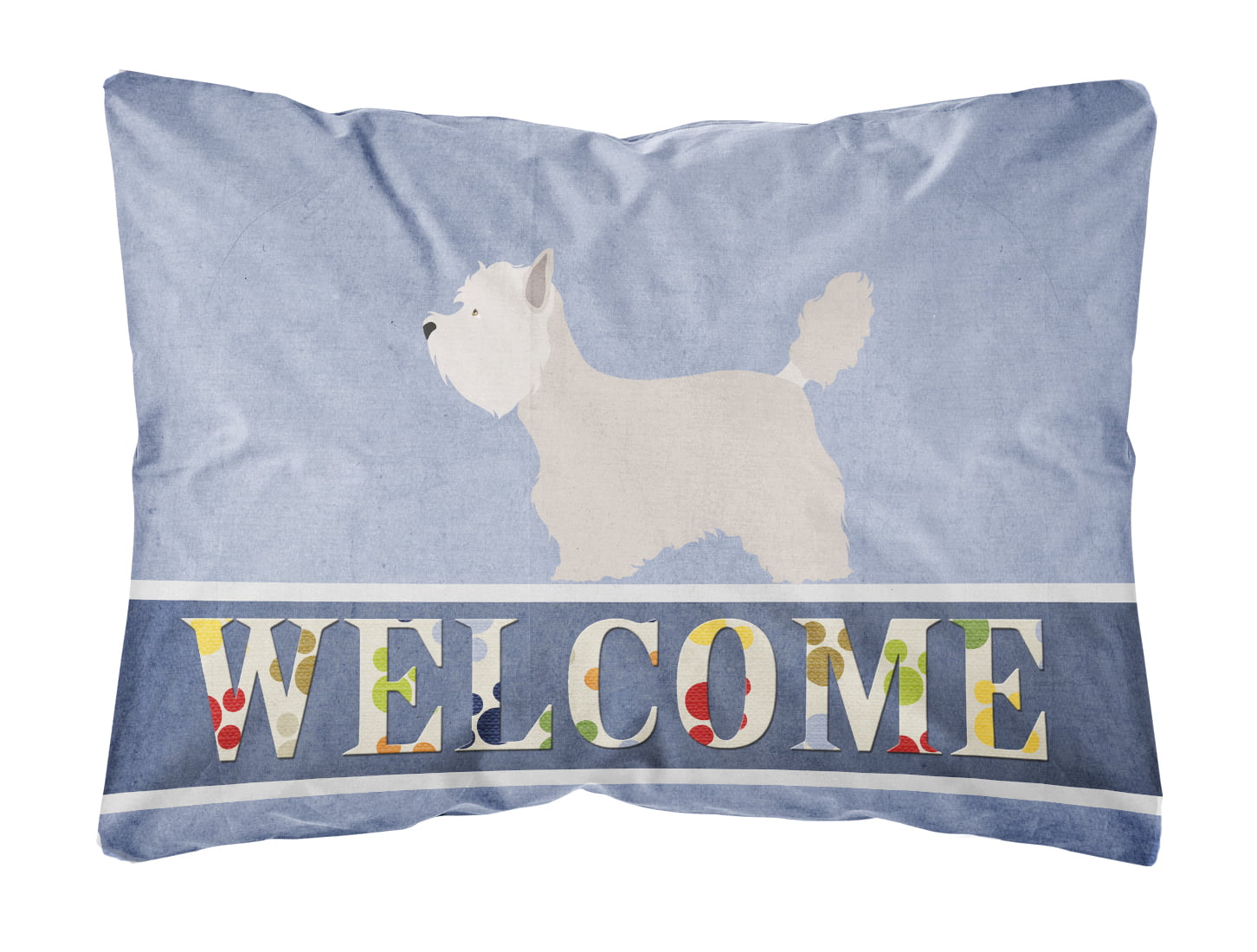 Westie Welcome Canvas Fabric Decorative Pillow - Multi-Colored