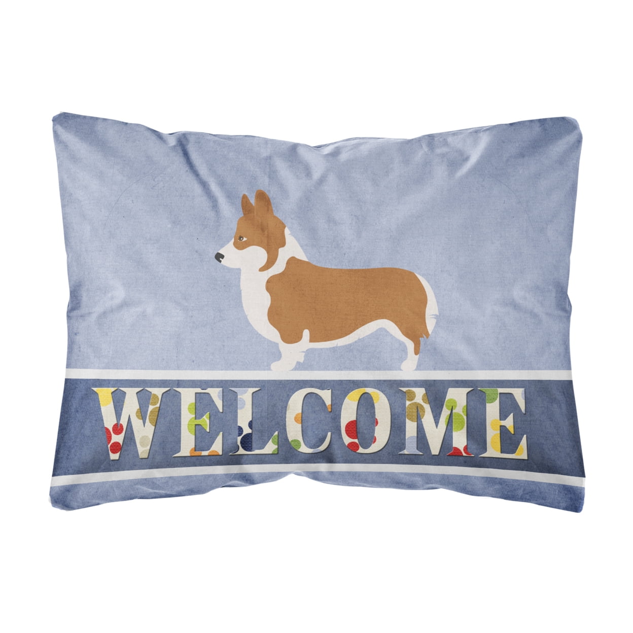 Pembroke Welsh Corgi Welcome Canvas Fabric Decorative Pillow
