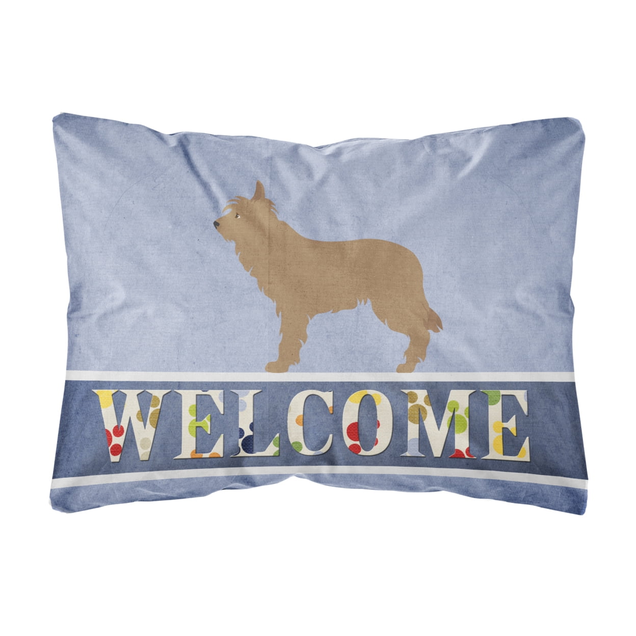 Berger Picard Welcome Canvas Fabric Decorative Pillow - Multi-Colored