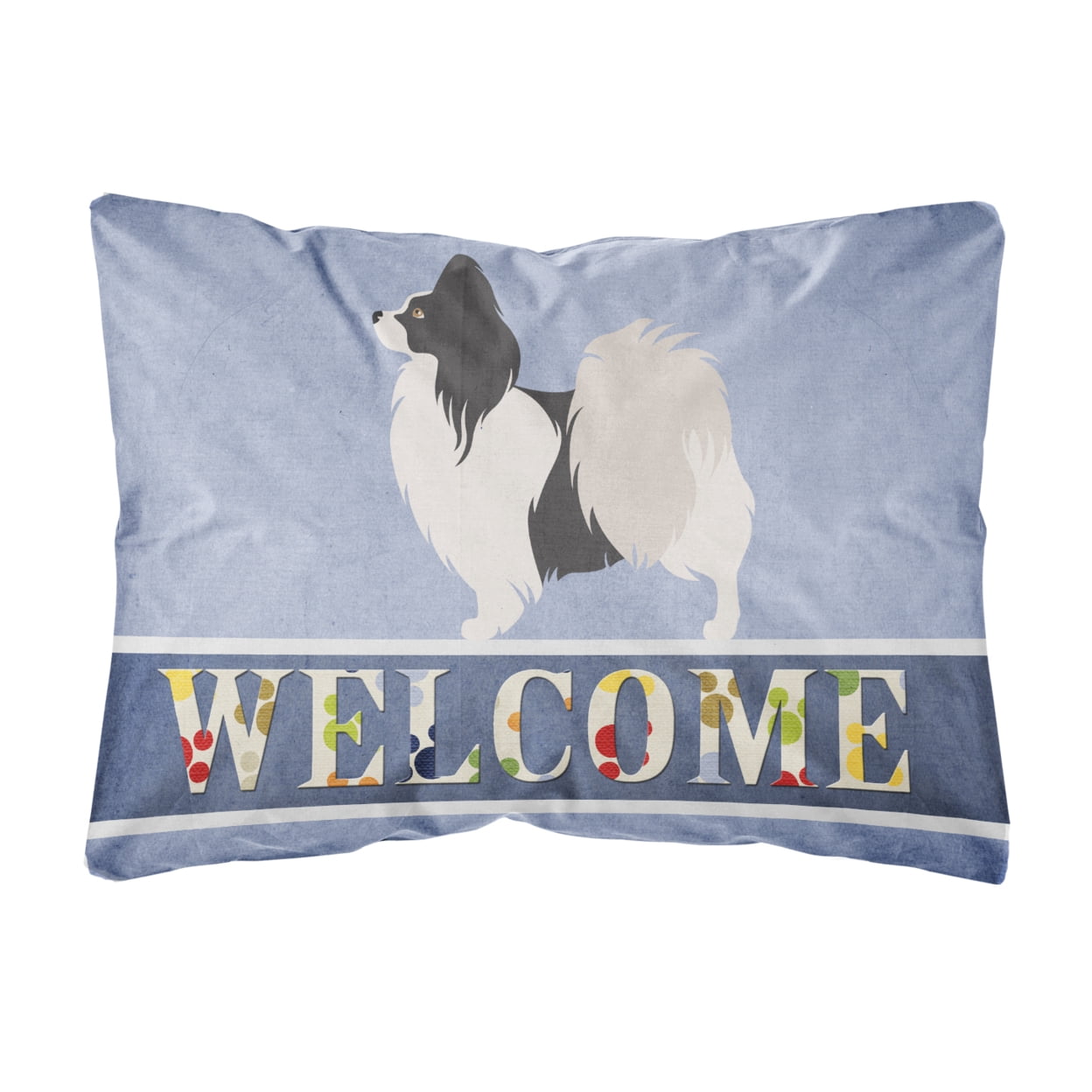 Papillon Welcome Canvas Fabric Decorative Pillow - Multi-Colored