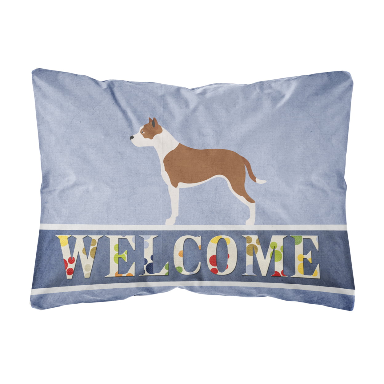 Pit Bull Terrier Welcome Canvas Fabric Decorative Pillow