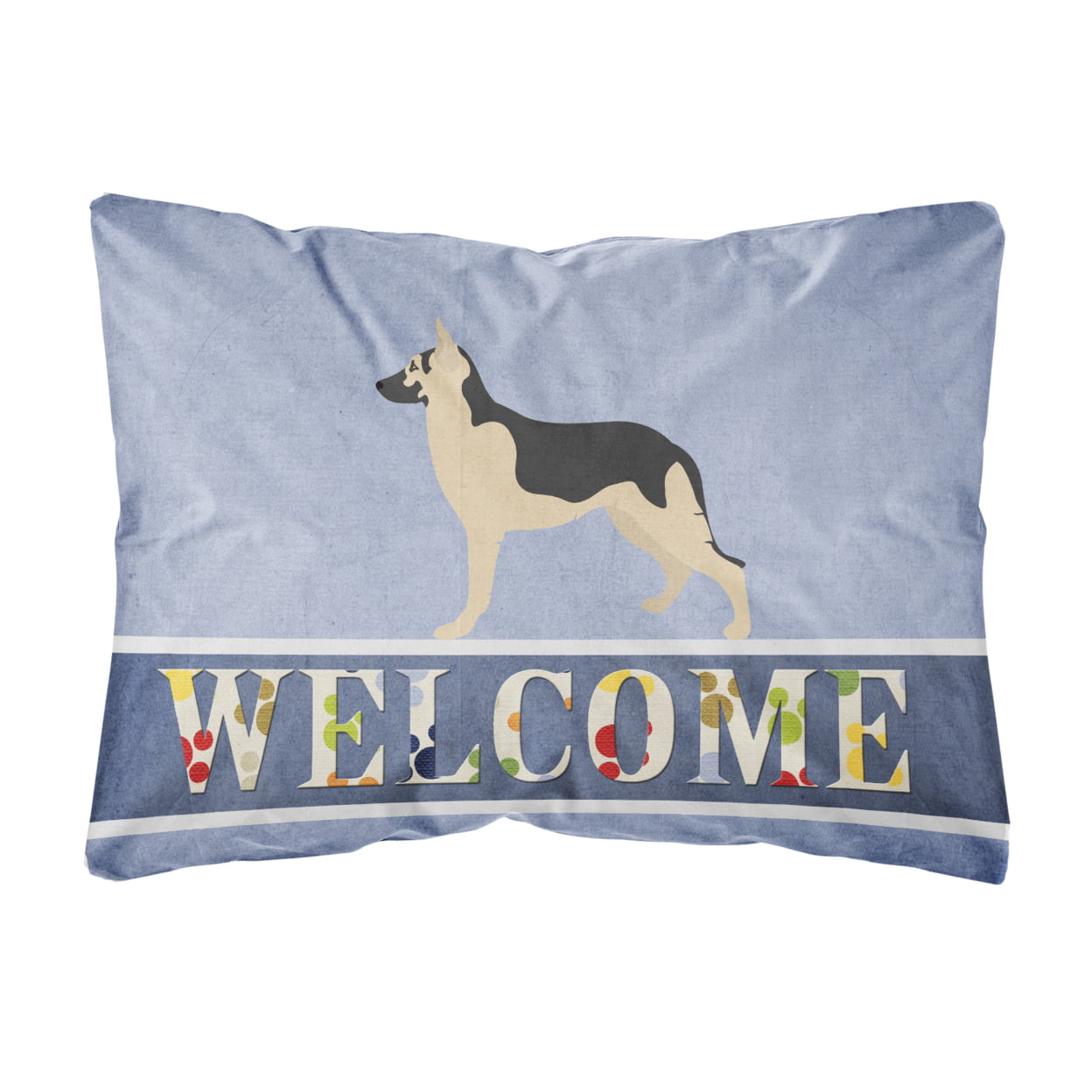 BB8330PW1216 German Shepherd Welcome Canvas Fabric Decorative Pillow
