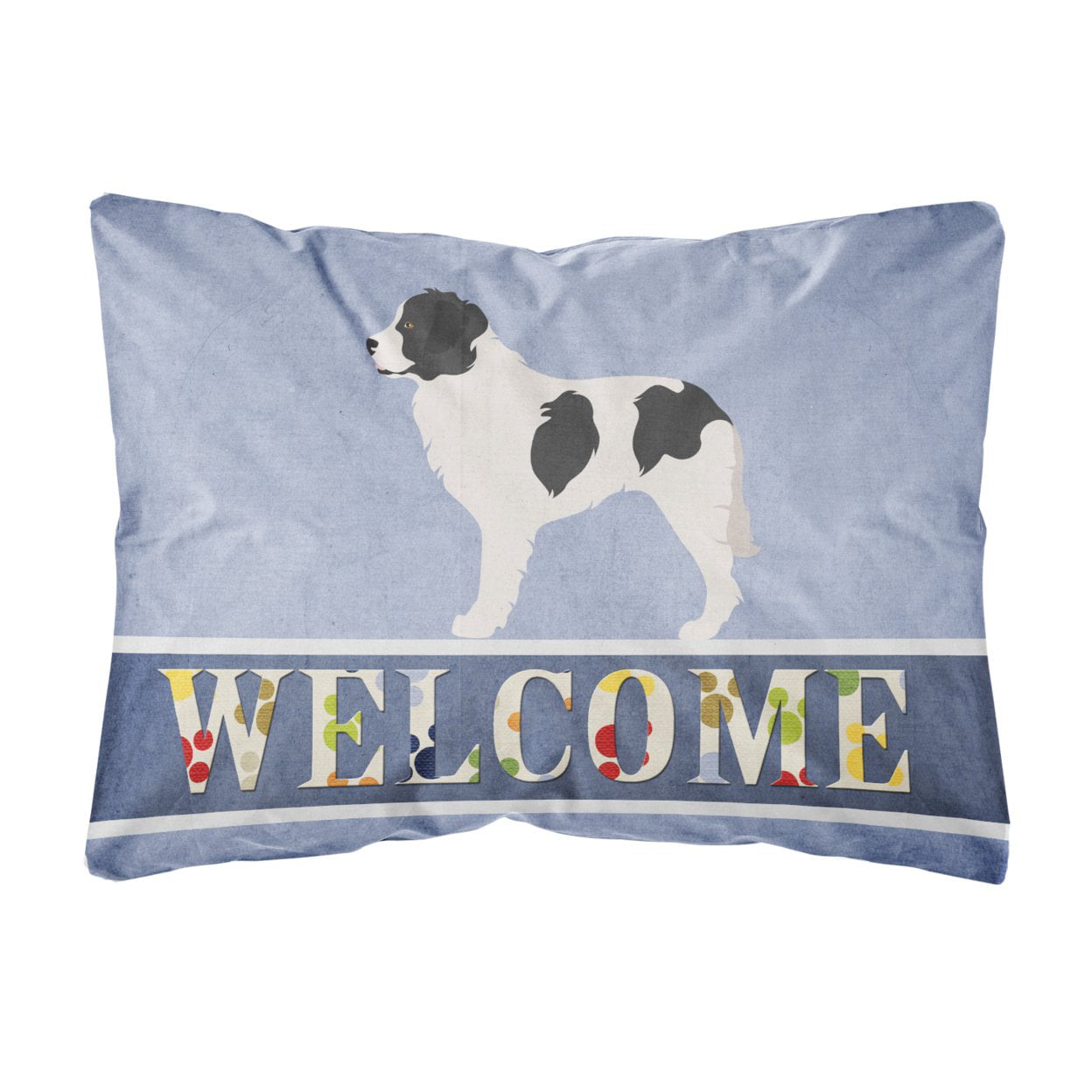 BB8331PW1216 Landseer Welcome Canvas Fabric Decorative Pillow