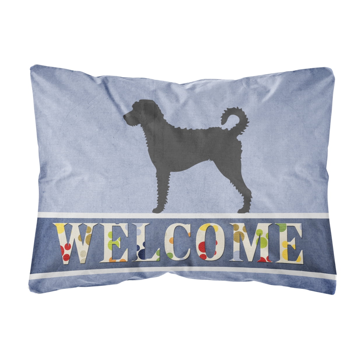 BB8337PW1216 Labradoodle Welcome Canvas Fabric Decorative Pillow