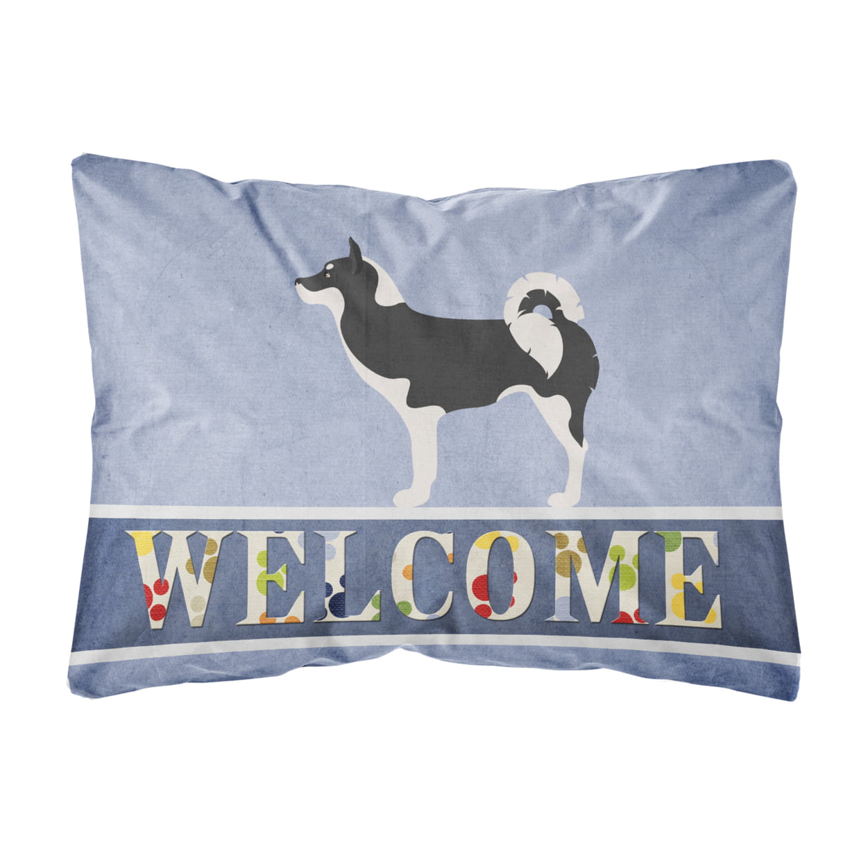 Greenland Dog Welcome Canvas Fabric Decorative Pillow - Multi-Colored