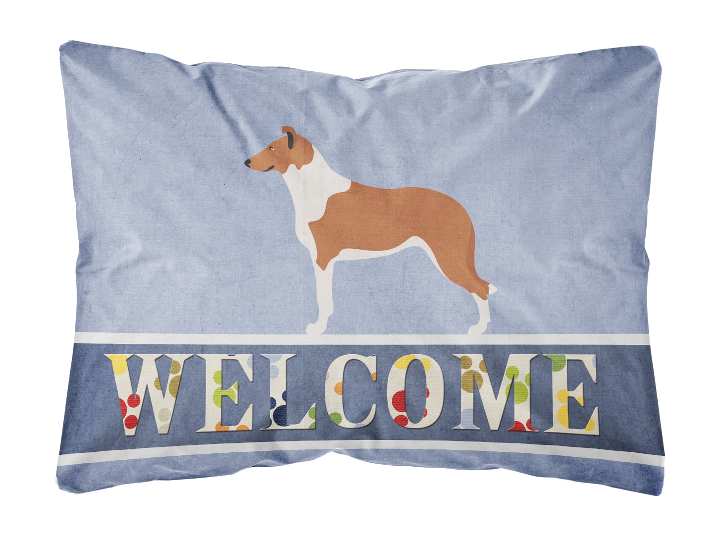 Smooth Collie Welcome Canvas Fabric Decorative Pillow - Multi-Colored