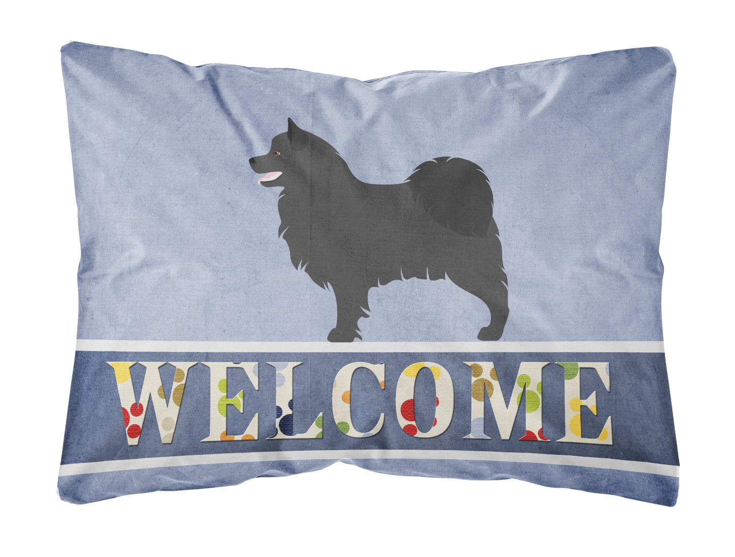 Swedish Lapphund Welcome Canvas Fabric Decorative Pillow - Multi-Colored