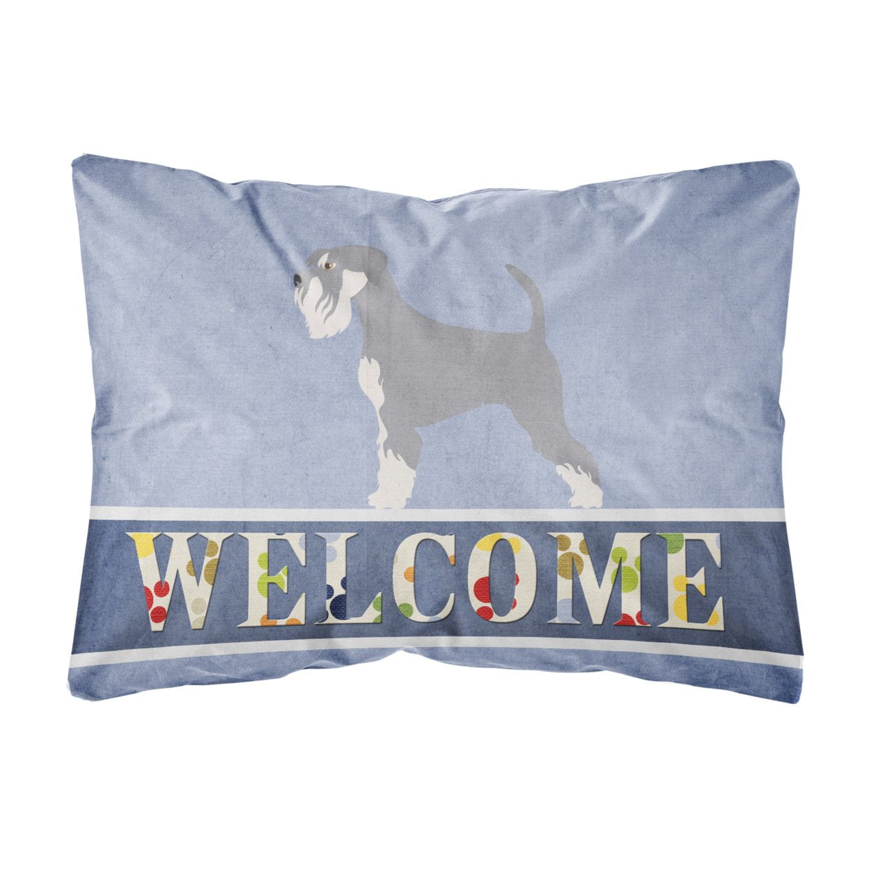 BB8350PW1216 Schnauzer Welcome Canvas Fabric Decorative Pillow