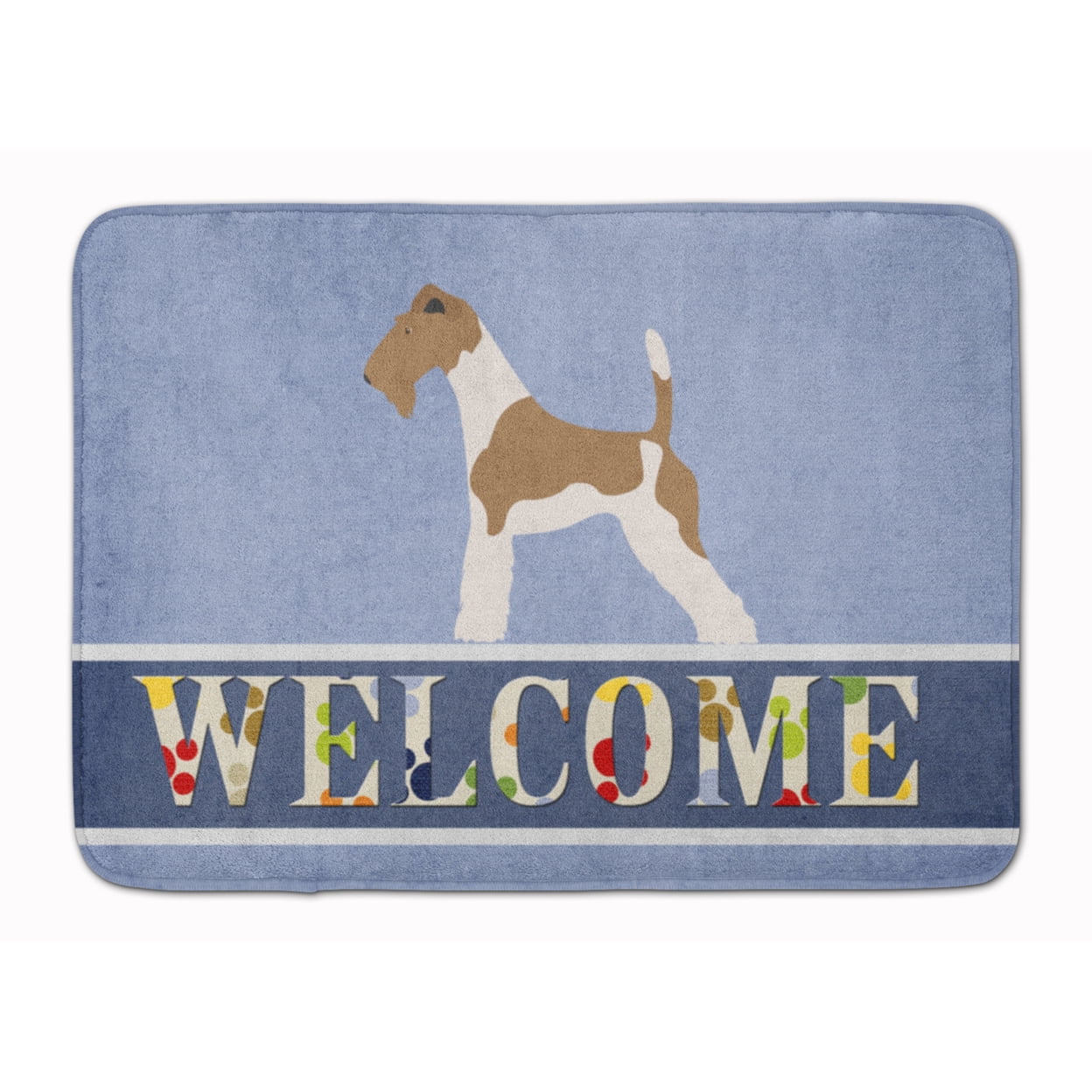 BB8284RUG Wire Fox Terrier Welcome Machine Washable Memory Foam Mat