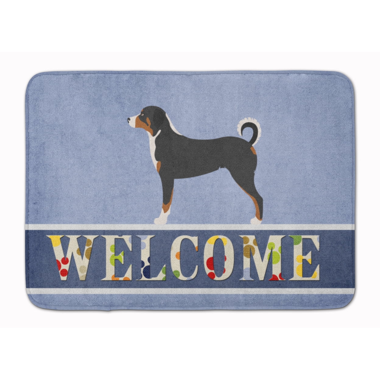 Appenzeller Sennenhund Welcome Machine Washable Memory Foam Mat - Multi-Colored