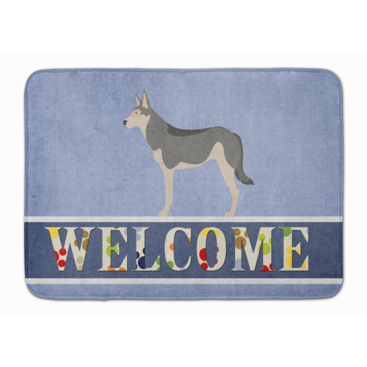 BB8296RUG Saarloos Wolfdog Welcome Machine Washable Memory Foam Mat