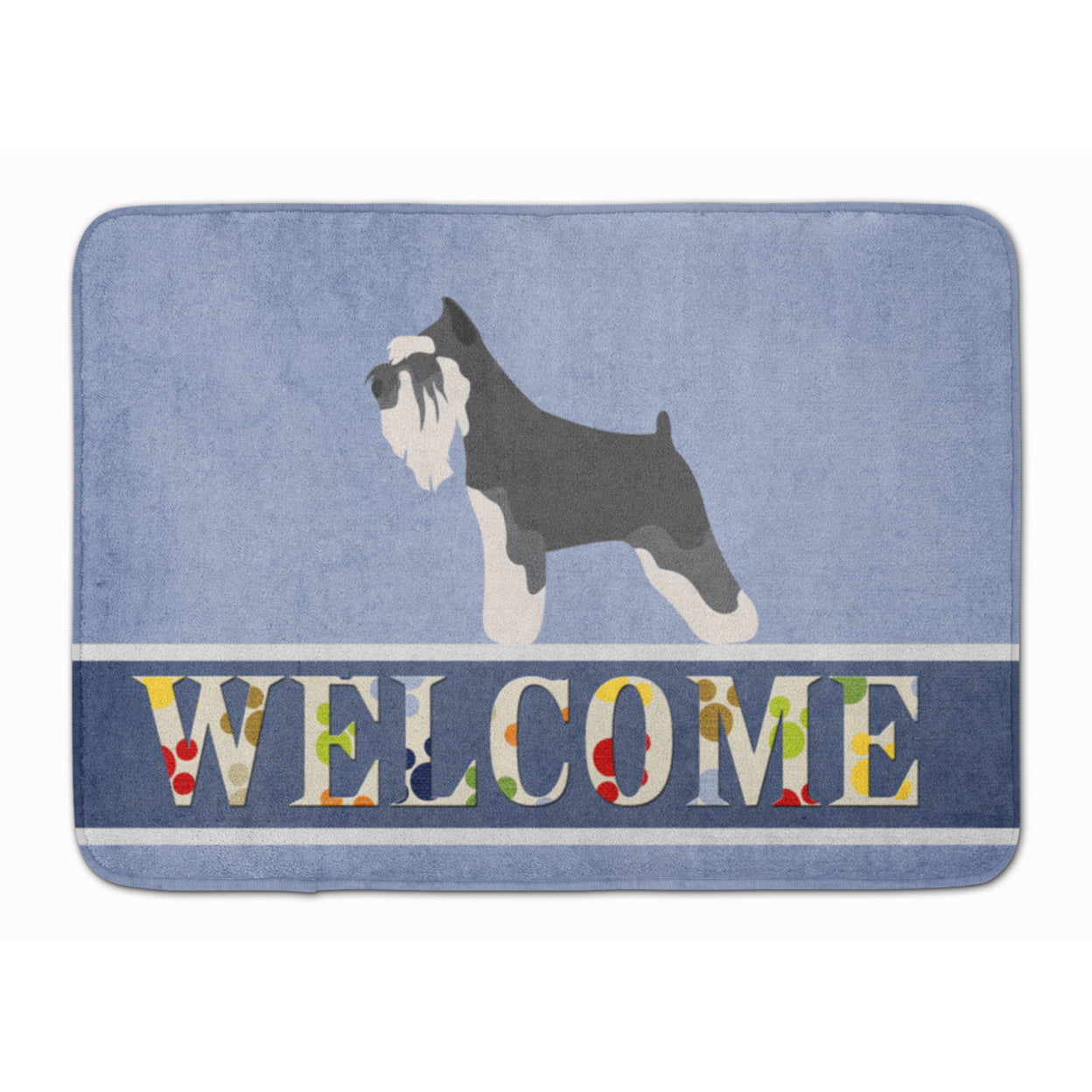 BB8298RUG Miniature Schnauzer Welcome Machine Washable Memory Foam Mat