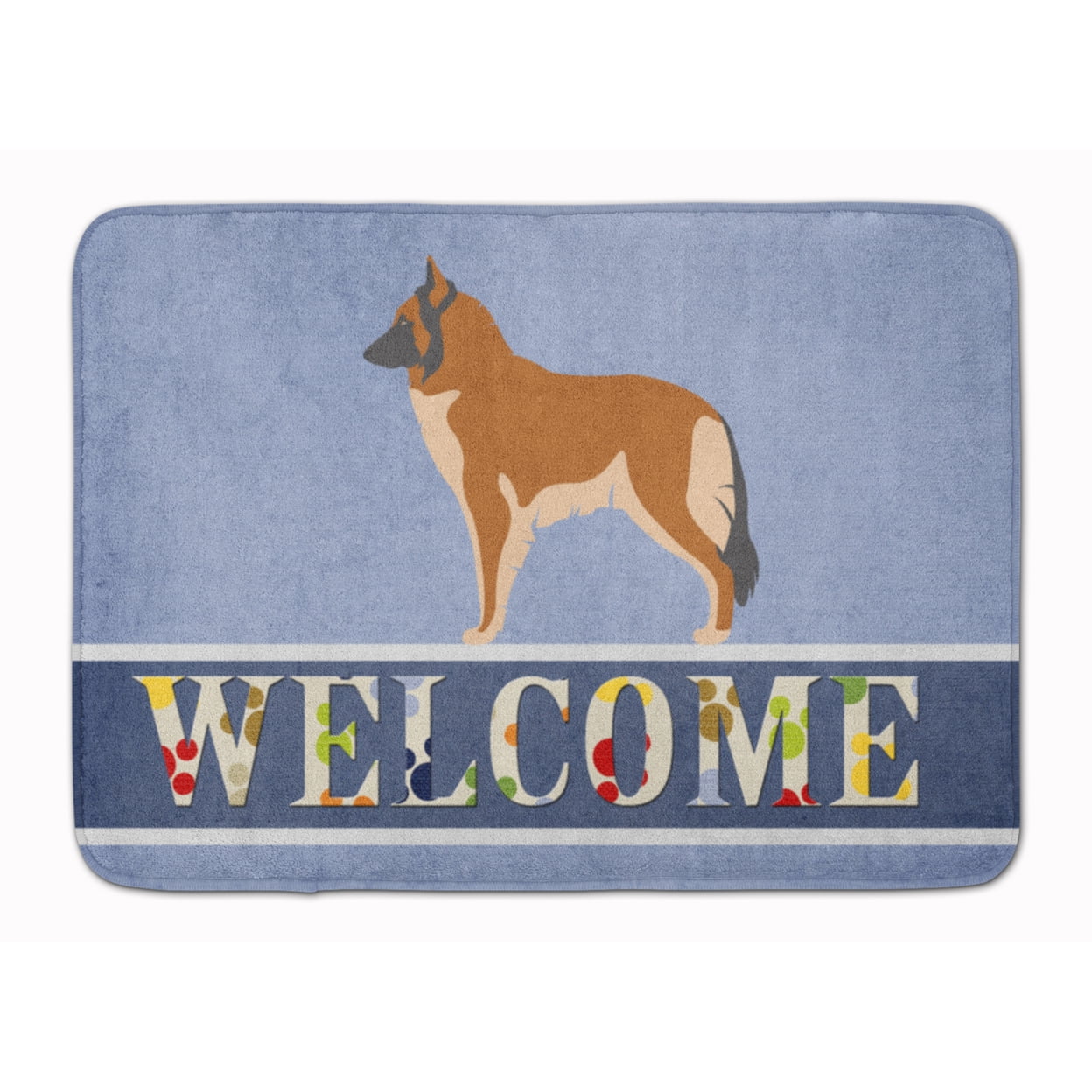 Belgian Tervuren Welcome Machine Washable Memory Foam Mat - Multi-Colored