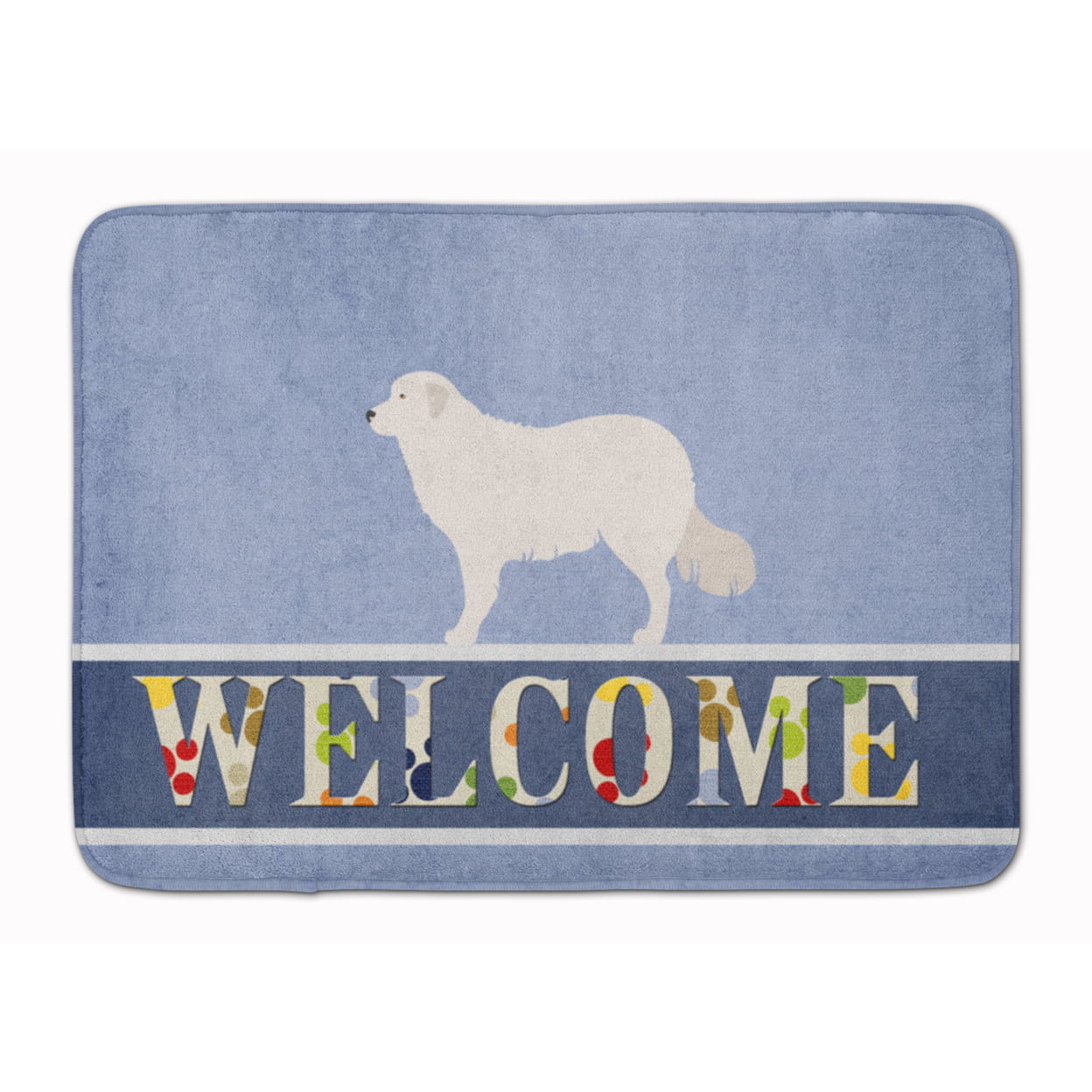 BB8305RUG Kuvasz Welcome Machine Washable Memory Foam Mat