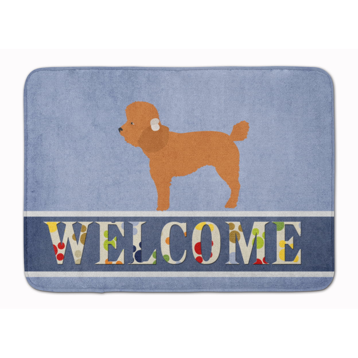 BB8316RUG Toy Poodle Welcome Machine Washable Memory Foam Mat