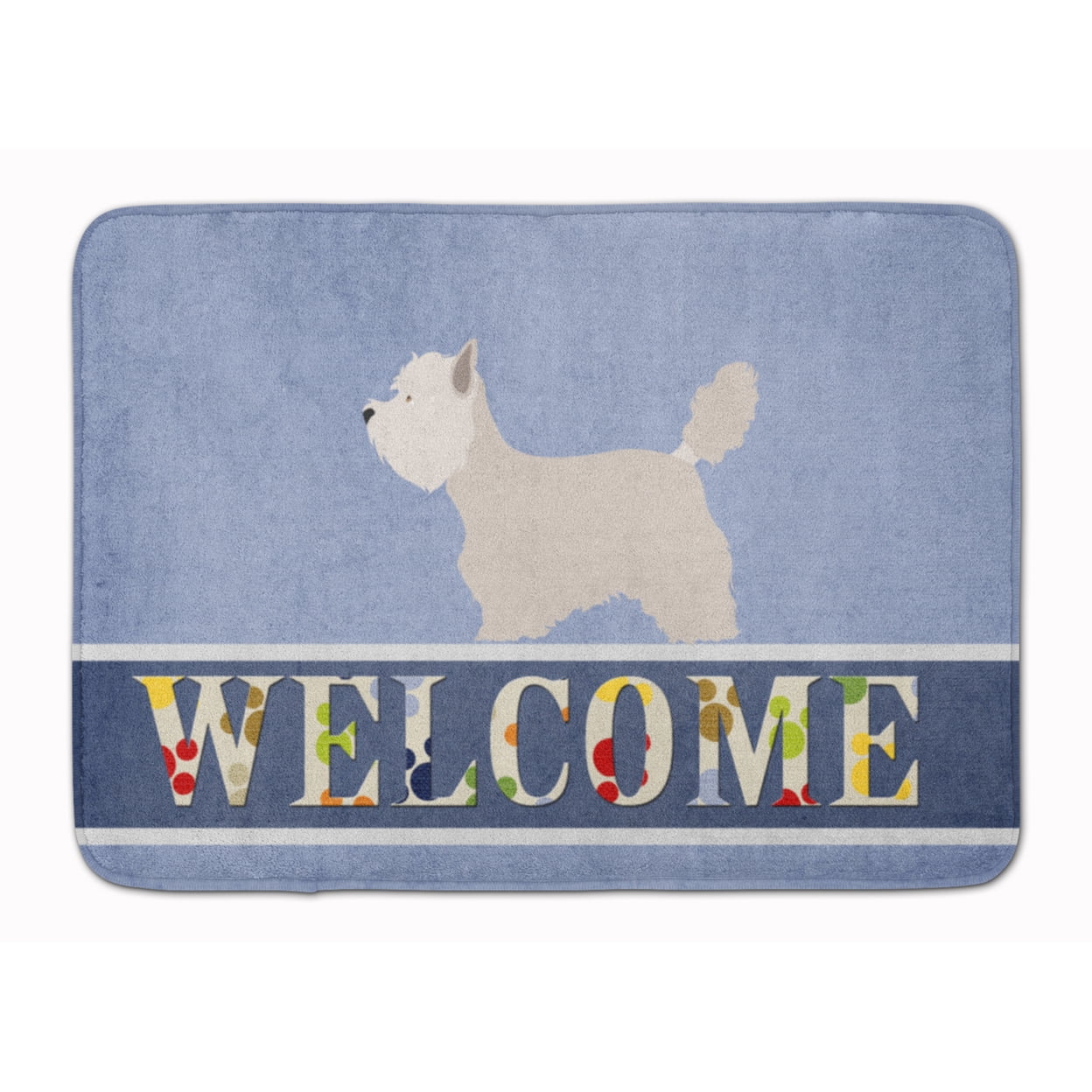 BB8318RUG Westie Welcome Machine Washable Memory Foam Mat