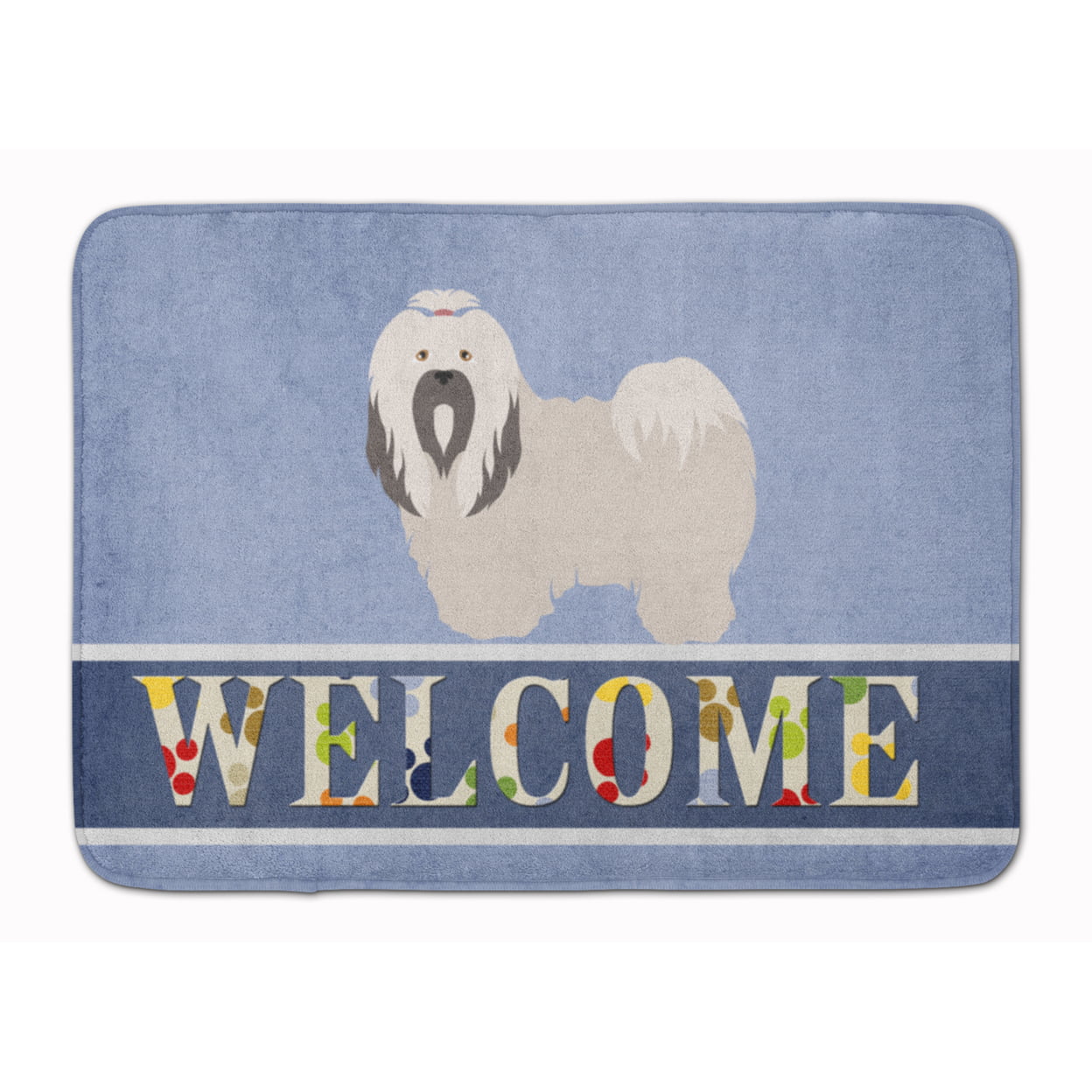 BB8319RUG Lhasa Apso Welcome Machine Washable Memory Foam Mat