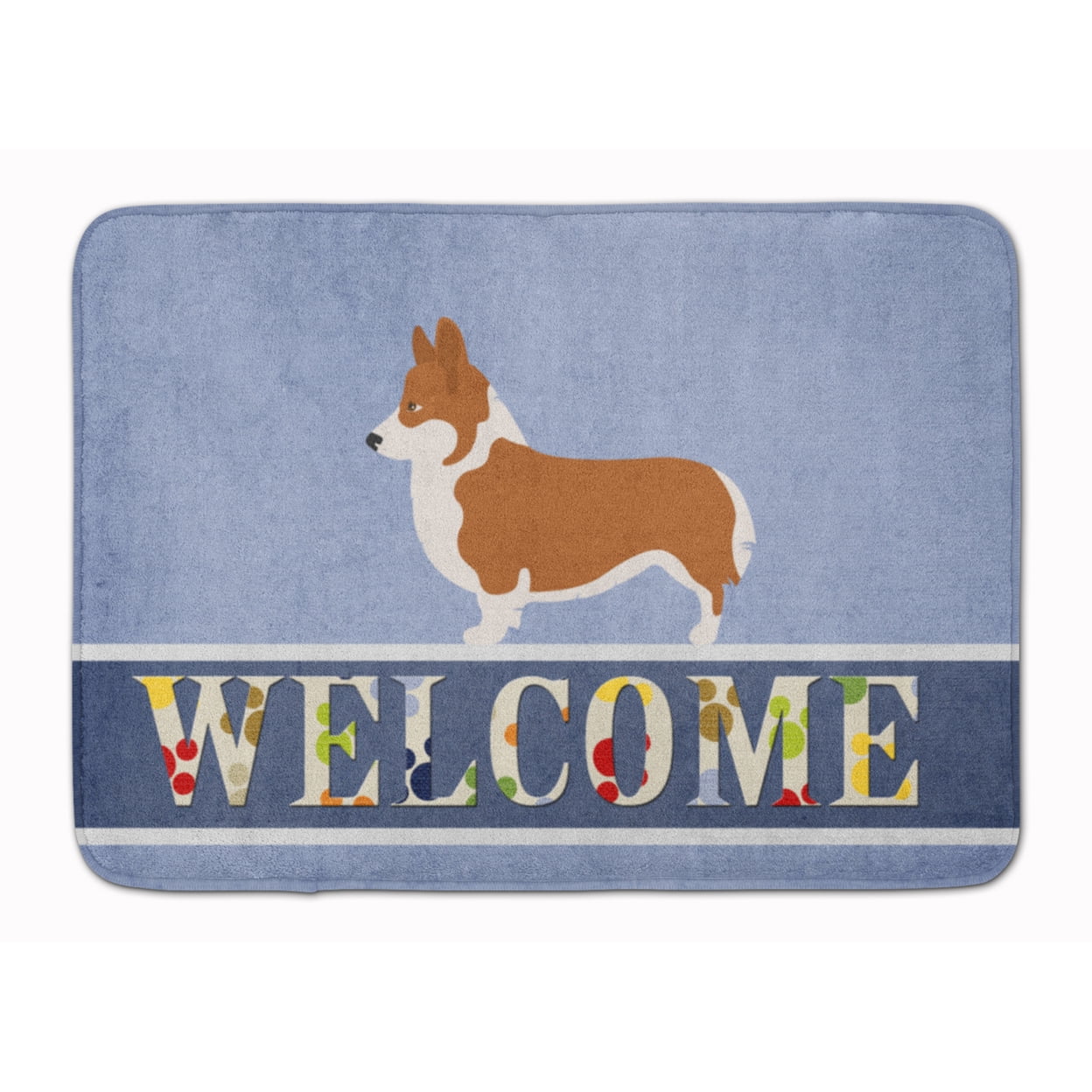 BB8320RUG Pembroke Welsh Corgi Welcome Machine Washable Memory Foam Mat