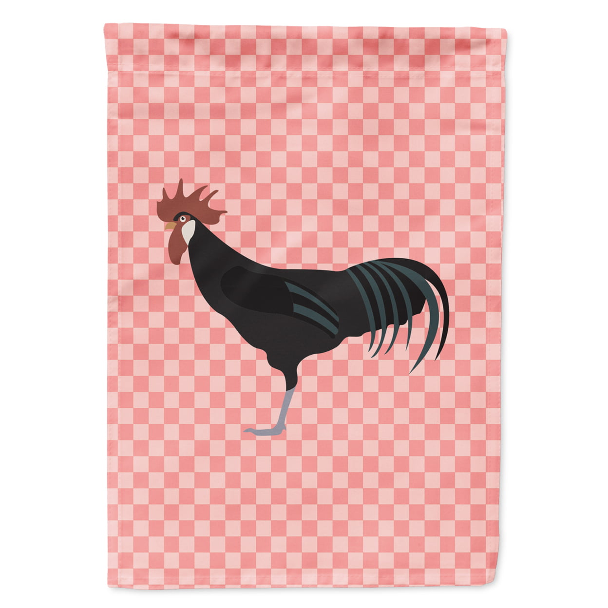 BB7841GF Minorca Ctalalan Chicken Pink Check Garden Flag