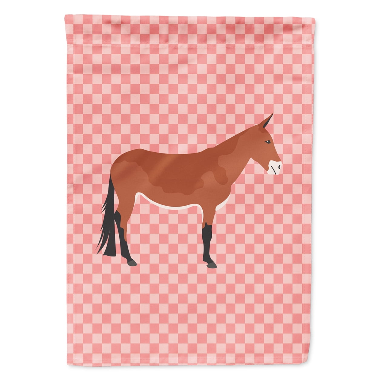 Mule Pink Check Garden Flag