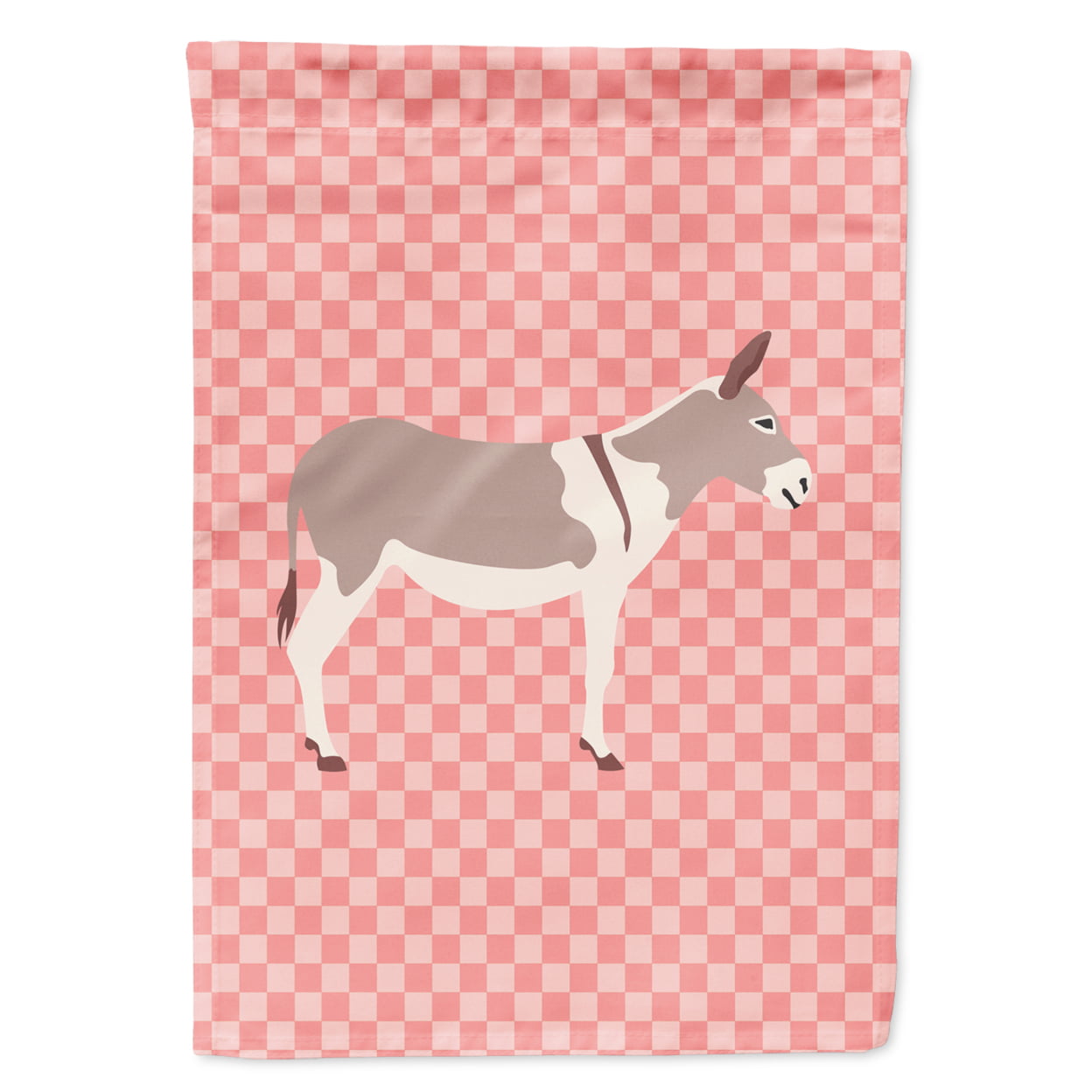 Australian Teamster Donkey Pink Check Garden Flag