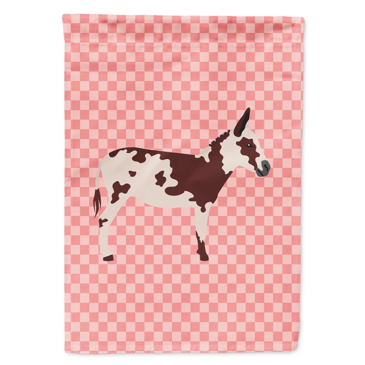 American Spotted Donkey Pink Check Garden Flag - Pink Check