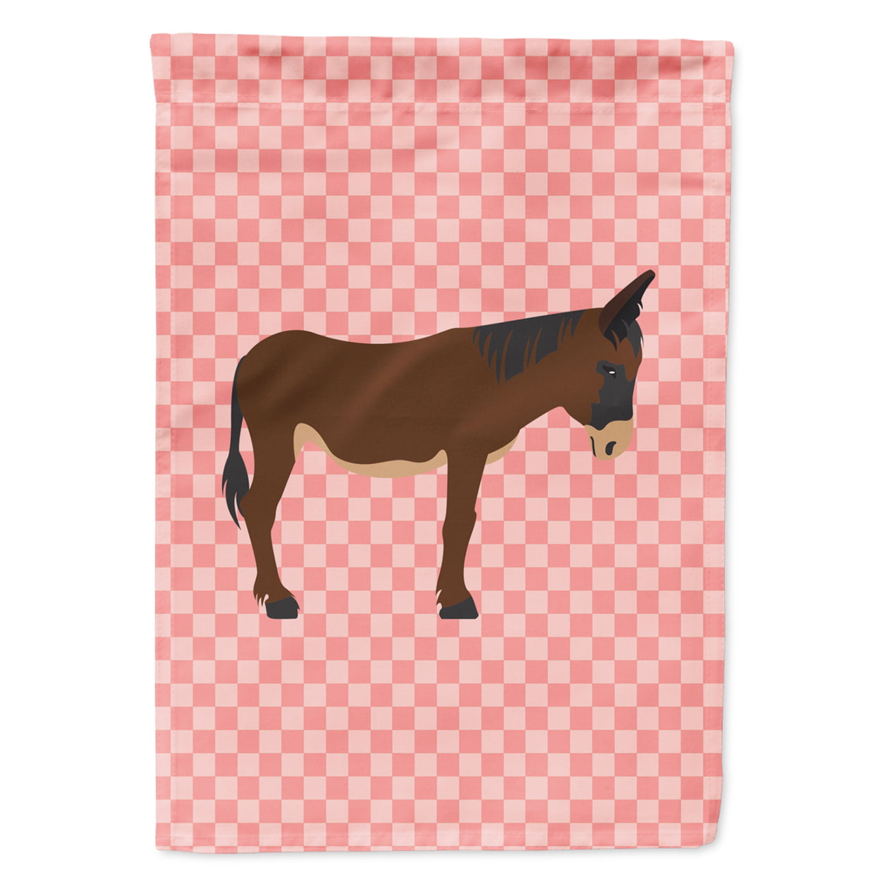 Zamorano-Leones Donkey Pink Check Garden Flag