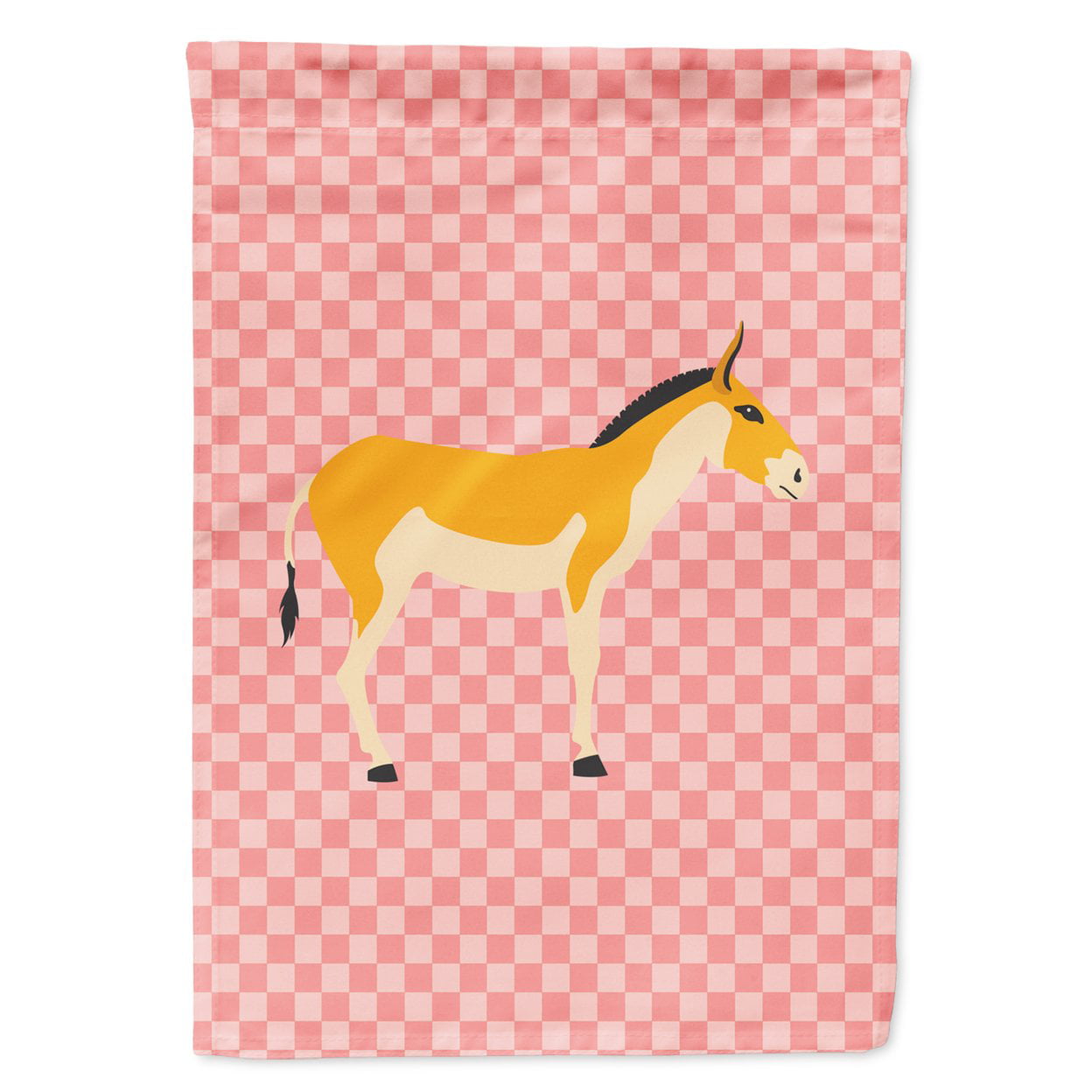 Turkmenian Kulan Donkey Pink Check Garden Flag